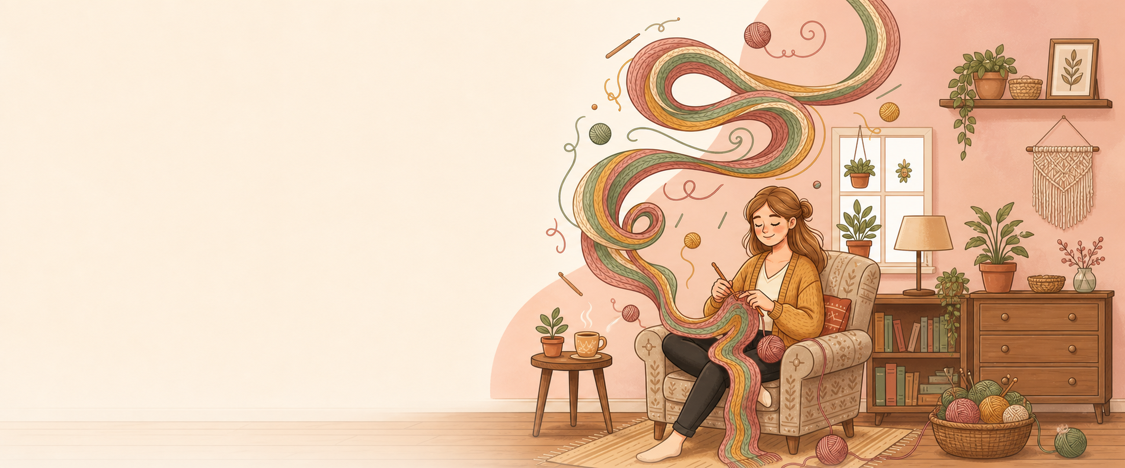 Handmade crochet illustration